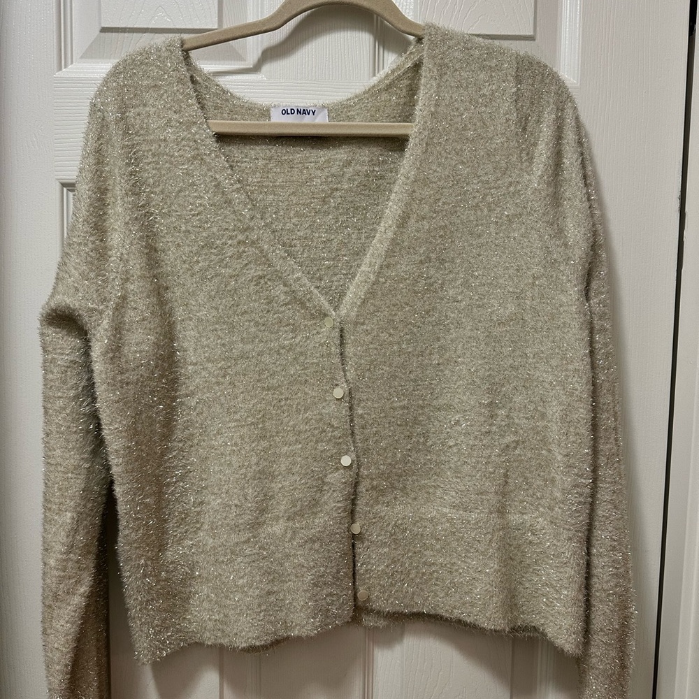 Old Navy Women's Gold/Champaign Button-Up Cardigan